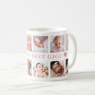 Modernes 12-Foto Collage Pink World's Best Gigi Kaffeetasse