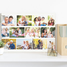 Modernes 12-Foto Mauerrost Weiß Leinwanddruck