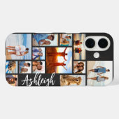 Modernes 13-Bild-Collage-Skript Name Ihre Farbe Case-Mate iPhone Hülle (Rückseite (Horizontal))