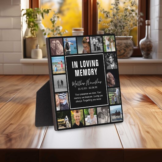 Modernes 16-Collage Memorial Keepake Fotoplatte