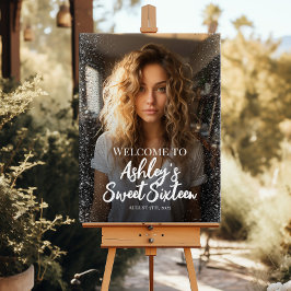 Modernes 16 . Geburtstag - Begrüßungszeichen mit F Poster