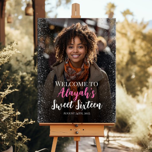 Modernes 16 . Geburtstag - Begrüßungszeichen mit F Poster