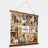 Modernes 17-Bild Collage Monogram Script Name Wandteppich Mit Holzrahmen (Gewinkelt)