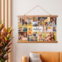 Modernes 17-Bild Collage Monogram Script Name