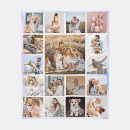 Modernes 17-Foto Collage, sanftes Fleece Blanket
