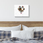 modernes 18 Herz geformtes Foto Collage für Mann C Leinwanddruck (Insitu (Schlafzimmer))