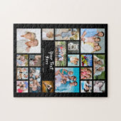Modernes 19-Foto Collage Personalisiert Black Puzzle (Horizontal)