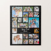 Modernes 19-Foto Collage Personalisiert Black Puzzle (Vertikal)