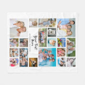 Modernes 19-Foto Collage Personalisiert Fleecedecke (Vorderseite (Horizontal))