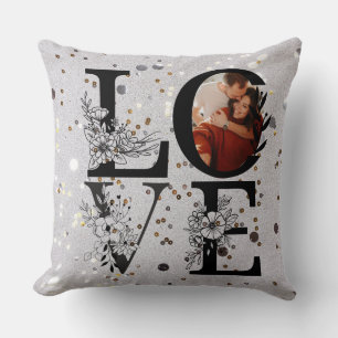 Modernes 1 Foto Florenz Glitzer Valentine Kissen