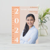 Modernes 1 Foto Pfirsichbeige weiß Einladung (Stehend Vorderseite)