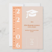 Modernes 1 Foto Pfirsichbeige weiß Einladung (Rückseite)