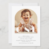 Modernes 1. Geburtstag Elegantes Foto Einladung (Vorderseite)