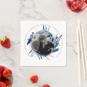 MODERNES 1. JAHR Verlobtes oder Verheiratetes FOTO Serviette (Beispiel)