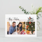 Modernes 1 oder 3 Foto mit robustem Weihnachtsgesc (Stehend Vorderseite)