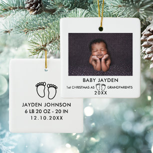 Modernes 1. Weihnachten als Großeltern Foto Keramikornament