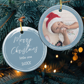 Modernes 1. Weihnachtsfest-Keepake-Foto des Babys Keramik Ornament