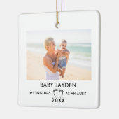 Modernes 1. Weihnachtsfest Neue Foto Keramikornament (Links)