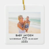 Modernes 1. Weihnachtsfest Neue Foto Keramikornament (Vorderseite)