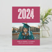 MODERNES 2024-STUDIUM | FOTO ABSCHLUSS INVITATION EINLADUNG (Stehend Vorderseite)