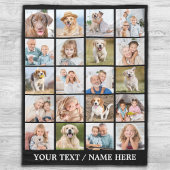 Modernes 20-Foto Collage Personalisiert Black Fleecedecke