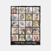 Modernes 20-Foto Collage Personalisiert Black Fleecedecke (Vorderseite)