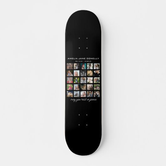 Modernes 25-Foto Collage Memorial Skateboard (Vorne)