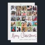 Modernes 25 Foto Collage Weihnachtsmuster Feiertagskarte<br><div class="desc">Feiern Sie die Saison und Ihre Geschichte mit dieser eleganten und fröhlichen Weihnachtskarte, die Ihre Lieblingsfamilienmomente in ein pulsierendes Jahr verwandeln soll. Die Vorderseite ist mit einer Collage aus 25 Fotos versehen, die sich ideal eignet, um das Lachen, Meilensteine und die Magie des Alltags zu zeigen, die Ihr Jahr besonders...</div>