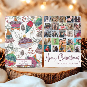 Modernes 25 Foto Collage Weihnachtsmuster Feiertagskarte