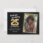 Modernes 25. Geburtstags-Foto Dankeskarte (Vorderseite)