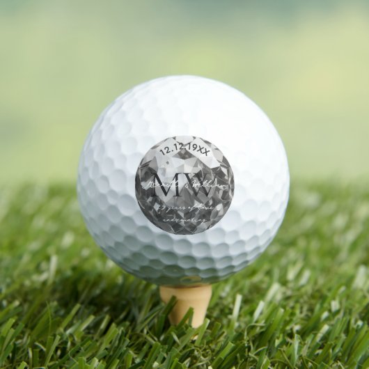 Modernes 25. Monogramm Silberhochzeit Golfball (Insitu T-Shirt)