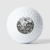 Modernes 25. Monogramm Silberhochzeit Golfball (Vorderseite)