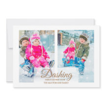 Modernes 2-Foto-Dashing durch Schnee Weihnachten