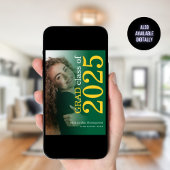 Modernes 2-Foto-Gelb-Grün 2025 Abschluss Ankündigung