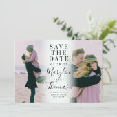 Modernes 2-Foto-Haus Save The Date (Stehend Vorderseite)