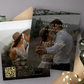Modernes 2 Foto QR Code Hochzeit Einladung