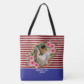 Modernes 2 Foto | Red & Blue Happy Valentines Gift Tasche (Vorderseite)