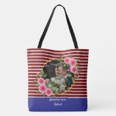 Modernes 2 Foto | Red & Blue Happy Valentines Gift Tasche (Rückseite)