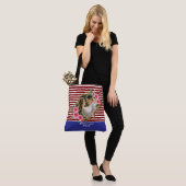 Modernes 2 Foto | Red & Blue Happy Valentines Gift Tasche (Am Model)