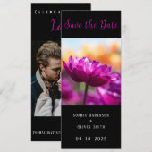 Modernes 2 Foto Schwarz Save The Date (Vorne/Hinten)