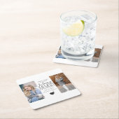 Modernes 2-Foto-Tribut Rechteckiger Pappuntersetzer (Vor Ort)