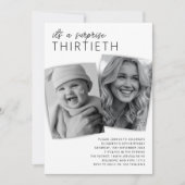 Modernes 2 Foto Überraschung 30. Geburtstag Party Einladung (Vorderseite)