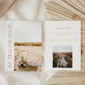 Modernes 2-Foto "We tied the Knot" Elopement Ankündigung