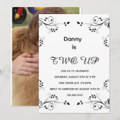 Modernes 2. Geburtstags-Foto Feiertagskarte (Vorne/Hinten)