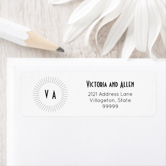 Modernes 2-Letter-Rücksendesiegel für Monogramm (Insitu)