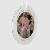 Modernes 2-seitiges, erstes Weihnachtsschneeflocke Ornament (Vorderseite)