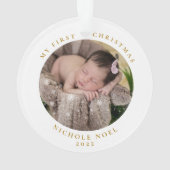 Modernes 2-seitiges, erstes Weihnachtsschneeflocke Ornament (Rückseite)