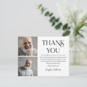 Modernes 2 x Foto Beerdigung Beileid Dankeskarte (Stehend Vorderseite)