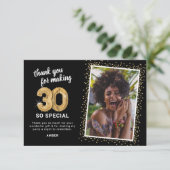 Modernes 30. ErwachsenenBirthday-Foto Dankeskarte (Stehend Vorderseite)