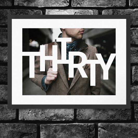 Modernes 30. Geburtstags-Foto Poster